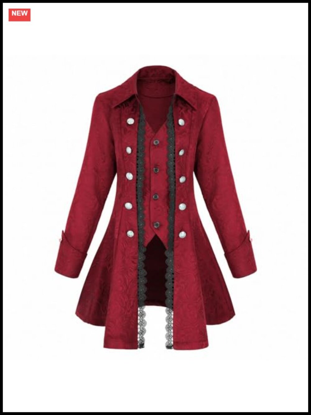 Women's Steampunk Gothic Tailcoat Jacket Long Sleeve Victorian Pirate Coat